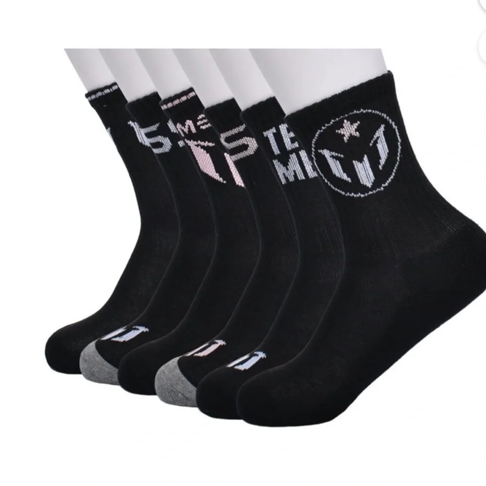 Messi boy’s Cushioned Crew Socks - Black (6 Pairs)